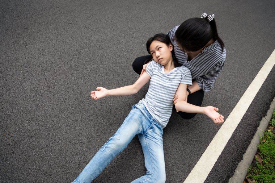 Child having an epileptic seizure