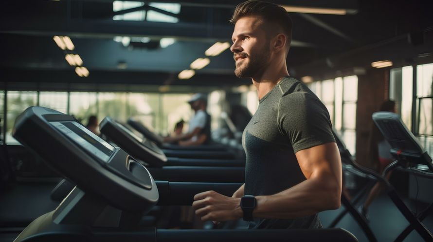 Leistungssportler auf dem Laufband