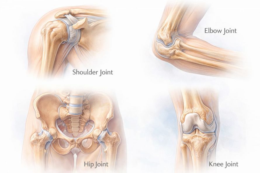 Anatomie der vier Hauptgelenke_KI generiert Anatomie der vier Hauptgelenke_KI generiert