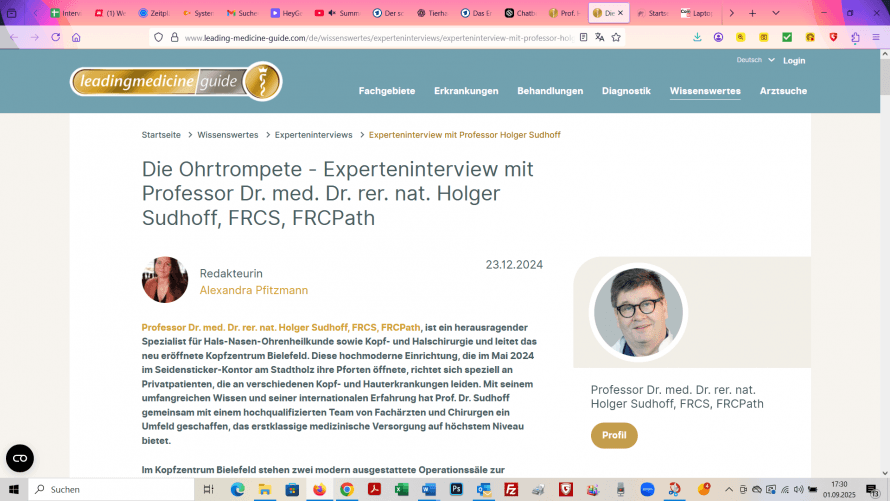 Prof. Holger Sudhoff Prof. Holger Sudhoff