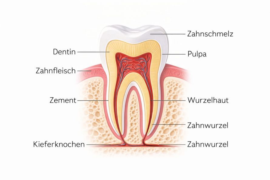 Kreuzschnittansicht eines menschlichen Zahns_KI generiert Kreuzschnittansicht eines menschlichen Zahns_KI generiert